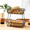 Simple Houseware 2-Tier Countertop Oblate Fruit Basket Holder, Bronze(Prolate)