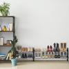 Simple Houseware 2-Tier Expandable (18”-34”) and Stackable Shoe Racks with Shelves for 8 Pairs of Shoes, Black