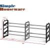 Simple Houseware 2-Tier Expandable (18”-34”) and Stackable Shoe Racks with Shelves for 8 Pairs of Shoes, Black