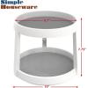 Simple Houseware 2-Tier Lazy Susan Spice Organizer, 10-Inch Diameter, White/Gray(White)