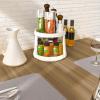 Simple Houseware 2-Tier Lazy Susan Spice Organizer, 10-Inch Diameter, White/Gray(White)