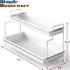 Simple Houseware 2-Tier Spice Rack Kitchen Organizer Countertop Shelf, White