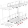 Simple Houseware 2-Tier Spice Rack Slide Out Wire Basket Drawer Organizer, White(White)