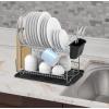 Simple Houseware 2-Tier Stainless Steel Dish Rack with Drainboard, Chrome for Kitchen(Silver)