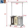 Simple Houseware 3 Bags Laundry Sorter with Extensible Clothes Hanging Rod(Multi)