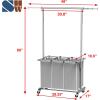 Simple Houseware 3 Bags Laundry Sorter with Extensible Clothes Hanging Rod(Silver)