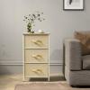 Simple Houseware 3 Drawer Nightstand Dresser with Wood Top, Beige(Beige)