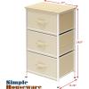 Simple Houseware 3 Drawer Nightstand Dresser with Wood Top, Beige(Beige)