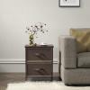 Simple Houseware 3 Drawer Nightstand Dresser with Wood Top, Beige(Brown)