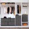 Simple Houseware 3 Drawer Nightstand Dresser with Wood Top, Beige(Dark Grey)