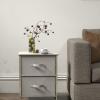 Simple Houseware 3 Drawer Nightstand Dresser with Wood Top, Beige(Grey)