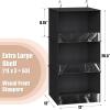 Simple Houseware 3 Shelf Hanging Closet Organizer with Front Stopper, Gray(Black)