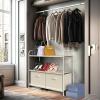 Simple Houseware 3-Tier Closet Storage with 2 Drawers, Grey(Beige)