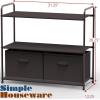 Simple Houseware 3-Tier Closet Storage with 2 Drawers, Grey(Brown)
