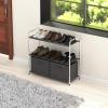 Simple Houseware 3-Tier Closet Storage with 2 Drawers, Grey(Dark Grey)