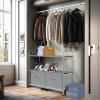 Simple Houseware 3-Tier Closet Storage with 2 Drawers, Grey(Grey)