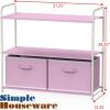 Simple Houseware 3-Tier Closet Storage with 2 Drawers, Grey(Pink)