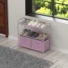 Simple Houseware 3-Tier Closet Storage with 2 Drawers, Grey(Pink)