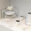 Simple Houseware 3-Tier Counter Corner Shelf Organizer, Silver(Chrome)