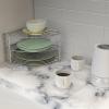 Simple Houseware 3-Tier Counter Corner Shelf Organizer, Silver(Silver)