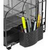 Simple Houseware 3-Tier Desk Organizer with Hanging File Holder, 2 Packs, Black(Black)