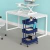 Simple Houseware 3-Tier Heavy Duty Metal Utility Rolling Cart, White(Navy)