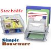 Simple Houseware 3-Tier Stackable Desk Organizer with 5 Compartments – Letter Tray and Step File Sorter, Black(Silver)