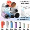 Simple Houseware 3-Tier Stackable Water Bottle Storage Organizer, Clear – Space Saving Bottle Holder for Kitchen, Pantry, and Refrigerator – Fits Stanley 40 oz Tumbler(3-Tier)