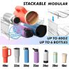 Simple Houseware 3-Tier Stackable Water Bottle Storage Organizer, Clear – Space Saving Bottle Holder for Kitchen, Pantry, and Refrigerator – Fits Stanley 40 oz Tumbler(2-Tier)
