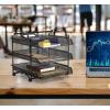 Simple Houseware 3-Tier Stackable and Sliding Desktop Document Letter Tray Organizer, Black