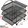 Simple Houseware 3-Tier Stackable and Sliding Desktop Document Letter Tray Organizer, Black
