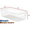 Simple Houseware 4 Pcs Pantry Clear Bin Storage Organizer, 14″ x 7″ x 3.75″(1 Pack – 12 x 6 x 3.4)