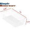 Simple Houseware 4 Pcs Pantry Clear Bin Storage Organizer, 14″ x 7″ x 3.75″(4 Pack – 15 x 8 x 3.75)