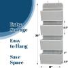 Simple Houseware 4 Pocket Over the Door Wall Mount Hanging Organizer, Beige(Grey)