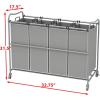 Simple Houseware 4-Bag Heavy Duty Laundry Sorter Rolling Cart, Silver(Silver)