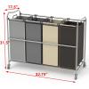 Simple Houseware 4-Bag Heavy Duty Laundry Sorter Rolling Cart, Silver(Silver/Assorted)