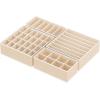 Simple Houseware 4-Pack Drawer Organizer Set – Closet Dividers for Underwear, Socks, Bras, Scarves, Ties – Foldable Non-Woven Storage Boxes, Gray(Beige)