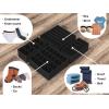 Simple Houseware 4-Pack Drawer Organizer Set – Closet Dividers for Underwear, Socks, Bras, Scarves, Ties – Foldable Non-Woven Storage Boxes, Gray(Black)