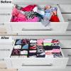 Simple Houseware 4-Pack Drawer Organizer Set – Closet Dividers for Underwear, Socks, Bras, Scarves, Ties – Foldable Non-Woven Storage Boxes, Gray(Black)
