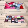 Simple Houseware 4-Pack Drawer Organizer Set – Closet Dividers for Underwear, Socks, Bras, Scarves, Ties – Foldable Non-Woven Storage Boxes, Gray(Brown)