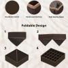 Simple Houseware 4-Pack Drawer Organizer Set – Closet Dividers for Underwear, Socks, Bras, Scarves, Ties – Foldable Non-Woven Storage Boxes, Gray(Brown)