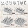 Simple Houseware 4-Pack Drawer Organizer Set – Closet Dividers for Underwear, Socks, Bras, Scarves, Ties – Foldable Non-Woven Storage Boxes, Gray(Gray)