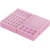 Simple Houseware 4-Pack Drawer Organizer Set – Closet Dividers for Underwear, Socks, Bras, Scarves, Ties – Foldable Non-Woven Storage Boxes, Gray(Pink)