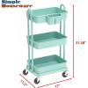 Simple Houseware 4-Tier Multifunctional Rolling Utility Cart with Hanging Buckets, White(Turqoise)
