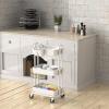 Simple Houseware 4-Tier Multifunctional Rolling Utility Cart with Hanging Buckets, White(White)