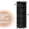 Simple Houseware 6 Shelf Hanging Closet Organizer, Gray(Black)