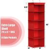 Simple Houseware 6 Shelf Hanging Closet Organizer, Gray(Red)
