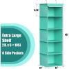 Simple Houseware 6 Shelf Hanging Closet Organizer, Gray(Turquoise)