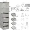 Simple Houseware 6 Shelf Hanging Closet Organizer with 5 Drawers Storage, Gray