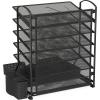 Simple Houseware 6-Tier Desk Document File Tray Organizer with Supplies Sliding Drawer, Black(Black)